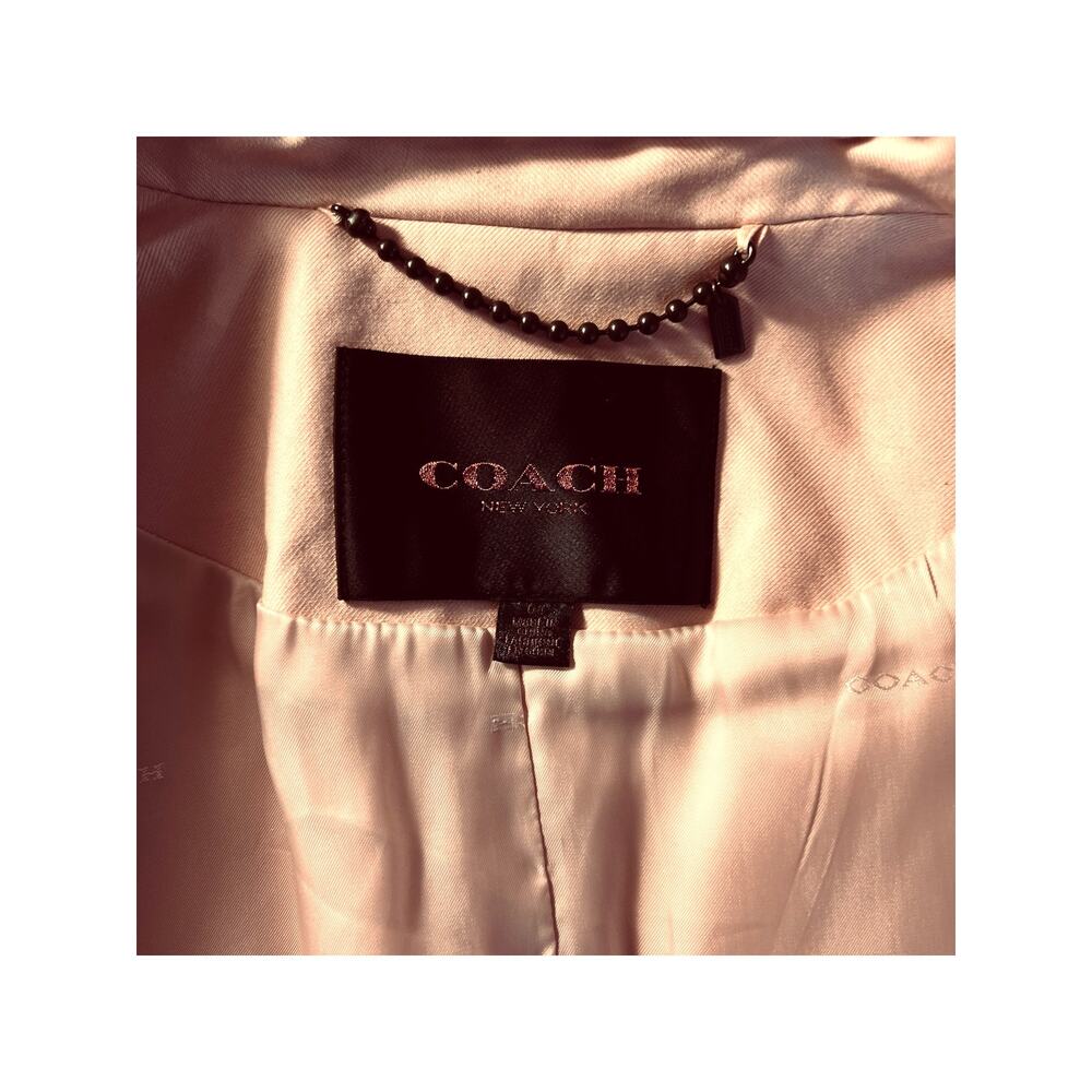 Coach Quartz Pink Double Breasted Belted Trench Coat Size 4 - Picture 6 of 16